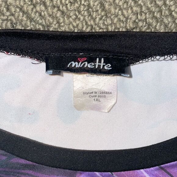 Minette 1XL T shirt with SLAY on front pineapples on back with ruffles sleeves - Picture 3 of 5